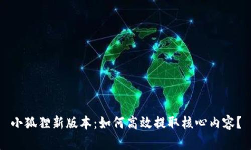 小狐狸新版本:如何高效提取核心内容?